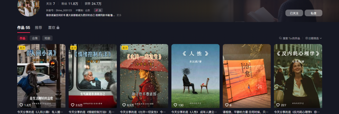 55个视频11.8万粉丝验证!治愈系书单号正在翻红,这套AI玩法太走心了-Villain博客